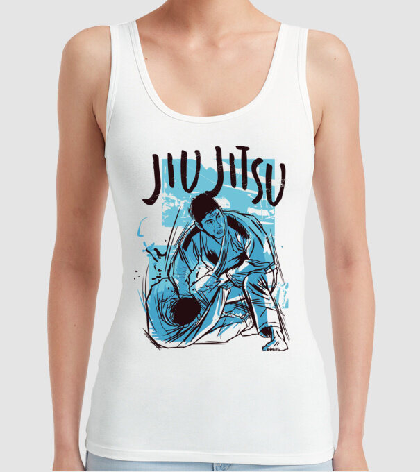Jiu Jitsu model alb pe tricou