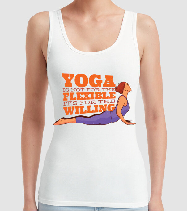 yoga perseverență model alb pe tricou