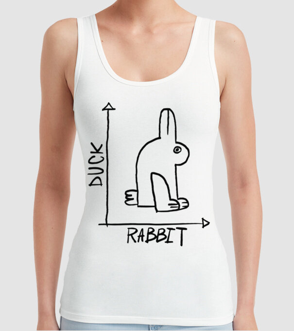 Rață vs Iepure model alb pe tricou