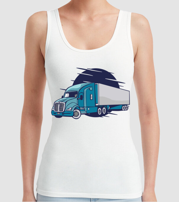 Tricou Șofer de camion model alb pe tricou