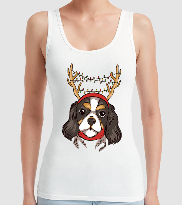 Cavalier de Crăciun model alb pe tricou