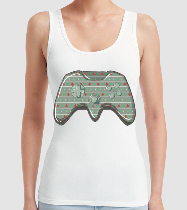 Controler Gamer Crăciun model alb pe tricou