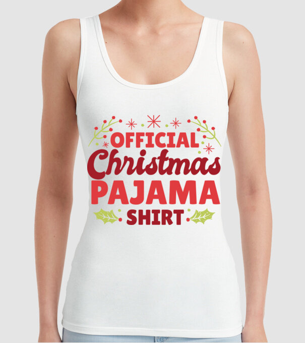 Pijama de Crăciun model alb pe tricou
