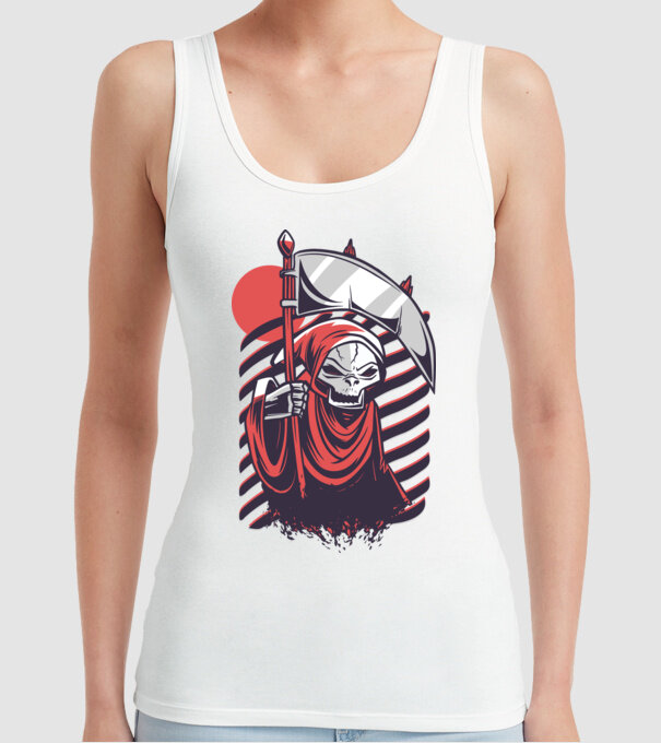 Moartea - Grim Reaper model alb pe tricou