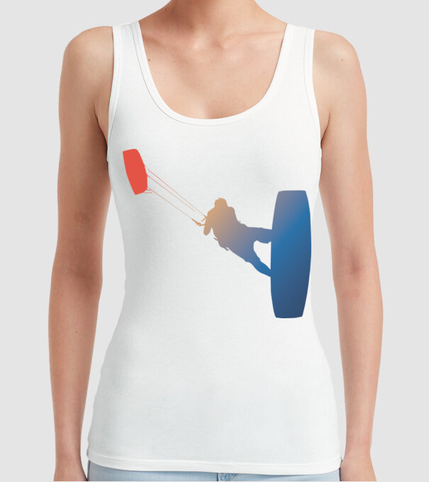 Kite Surfer model alb pe tricou
