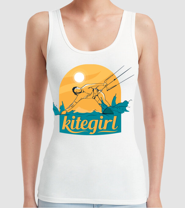 Tricou Kitegirl Kitesurf model alb pe tricou