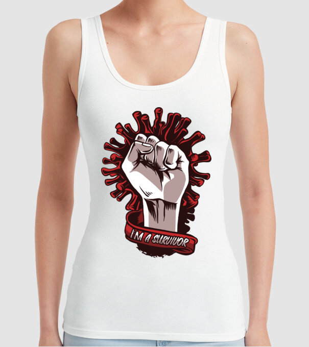 Supraviețuitor Coronavirus model alb pe tricou