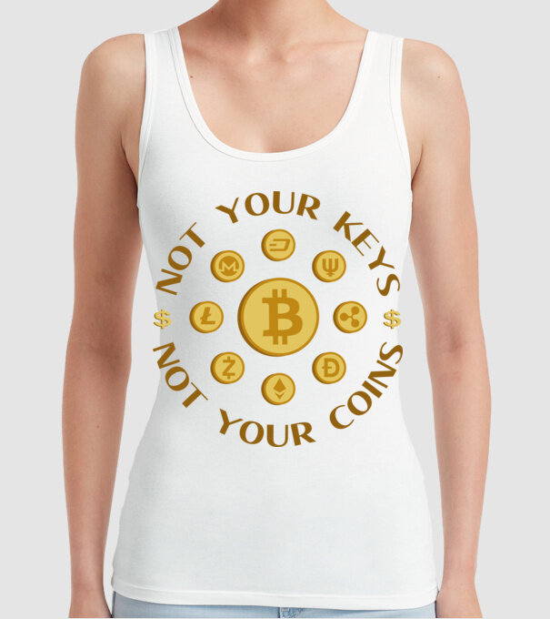 Criptomonede model alb pe tricou