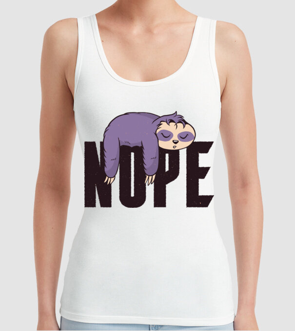 Leneș Nope model alb pe tricou