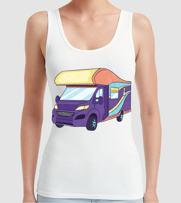 Autorulotă model alb pe tricou