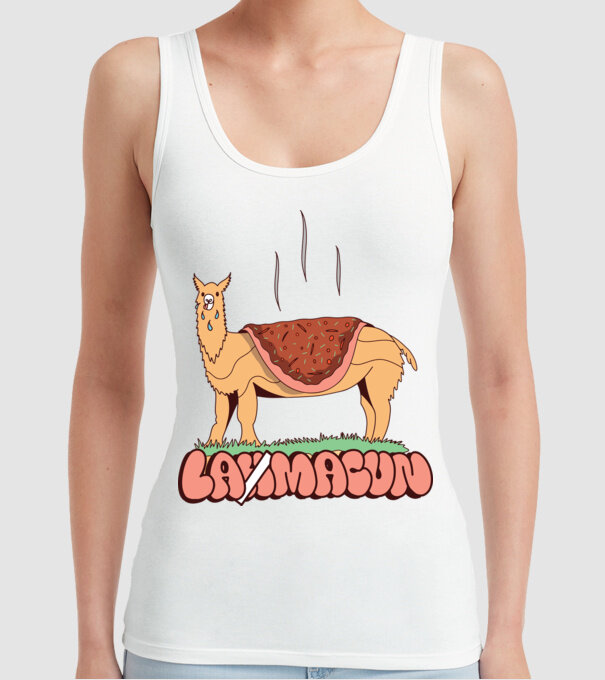 Lamacun Lama model alb pe tricou
