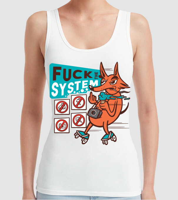Câine Rebel model alb pe tricou
