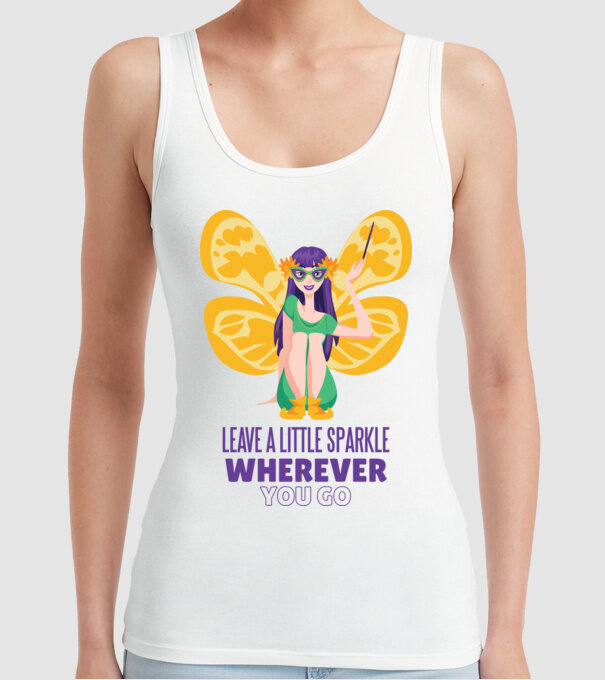 Leave a little sparkle wherever you go model alb pe tricou
