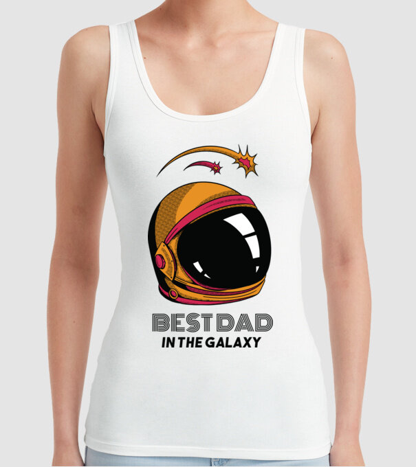 Cel mai bun tată din Galaxie model alb pe tricou