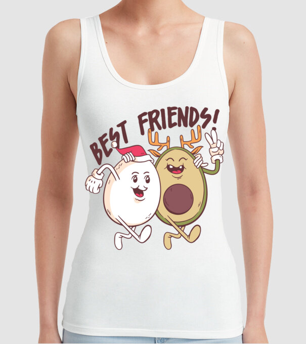 Cei mai buni prieteni vegan model alb pe tricou