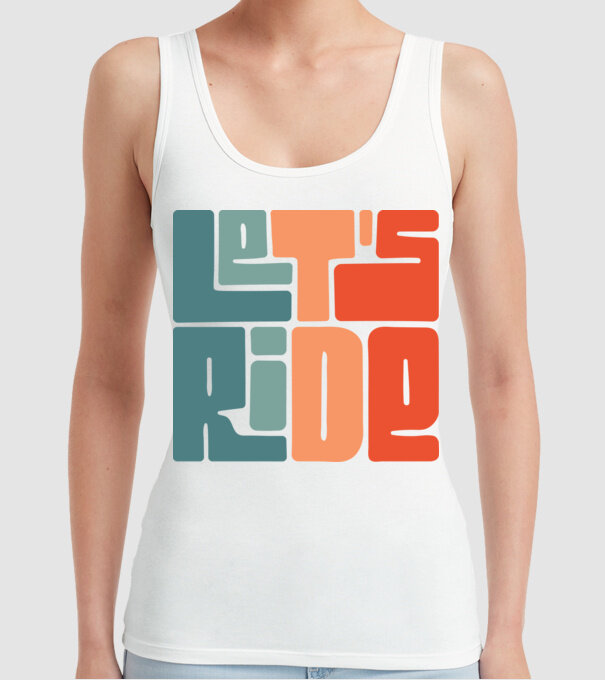 'Let''s Ride - Snowboard' model alb pe tricou