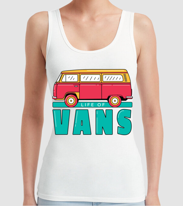Life of Vans model alb pe tricou