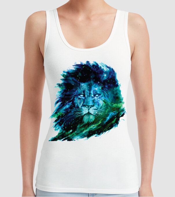 lion color splash model alb pe tricou