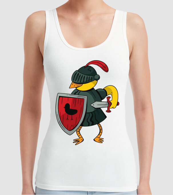 Cavaler Pasăre model alb pe tricou