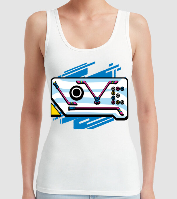 Love Hockey model alb pe tricou