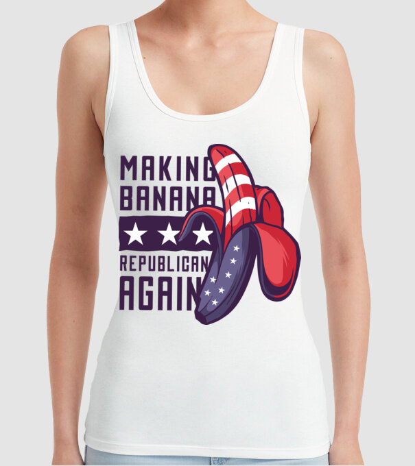 Make Banana Republican Again model alb pe tricou