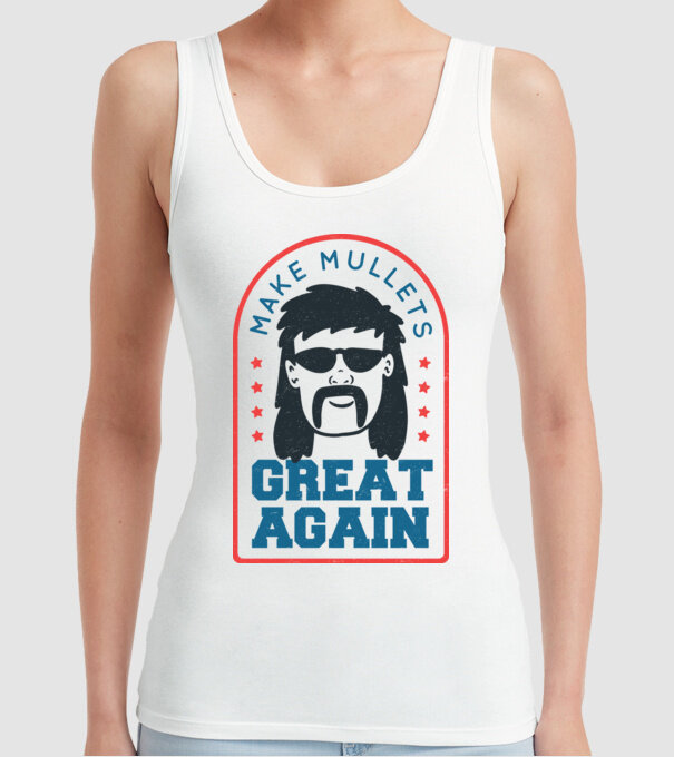 Make Mullets Great Again model alb pe tricou