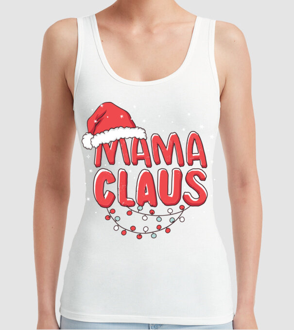 Mama Claus model alb pe tricou