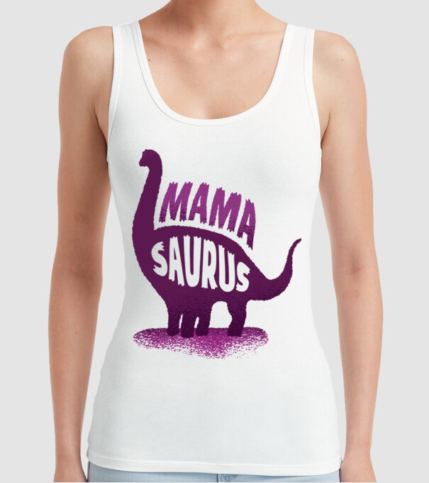Mamasaurus model alb pe tricou
