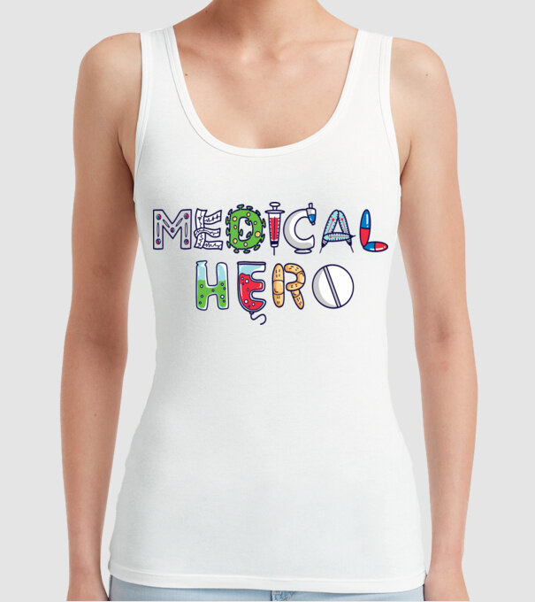 Medical Hero - Eroi de zi cu zi model alb pe tricou