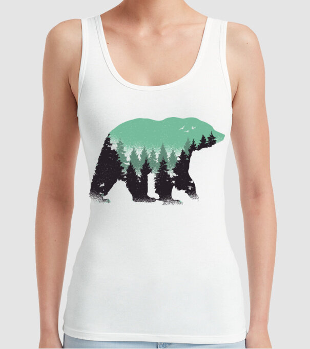 Urs pădure Natură tricou model alb pe tricou