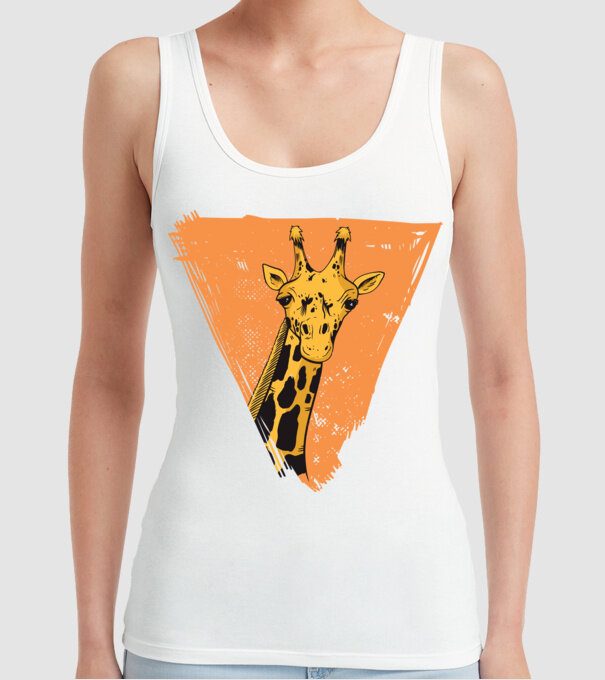 Girafă cool model alb pe tricou