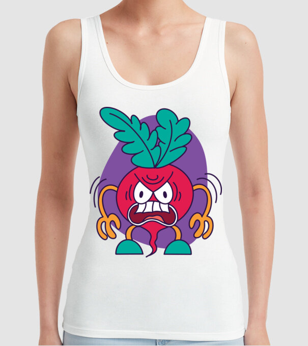 Ridichi supărat model alb pe tricou