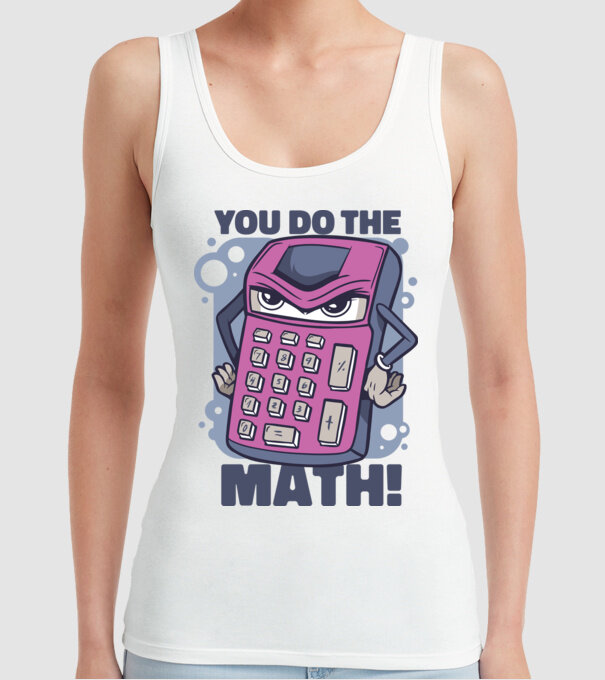 Calculator Furios model alb pe tricou
