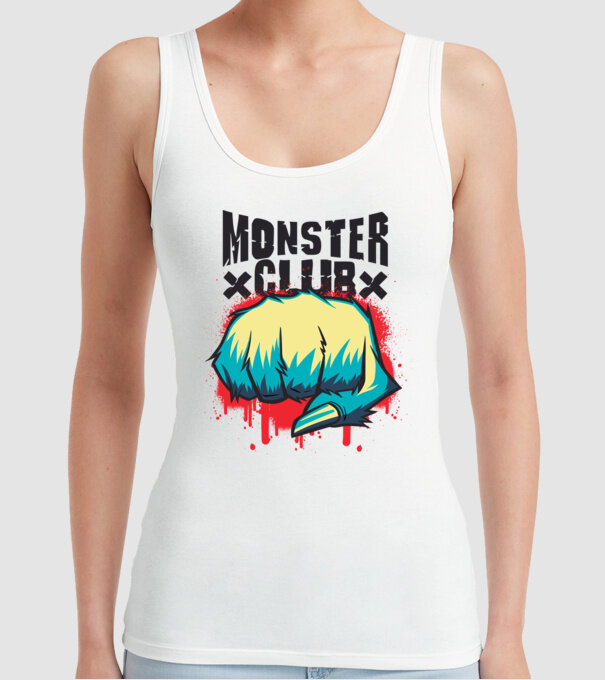 Monster Club model alb pe tricou