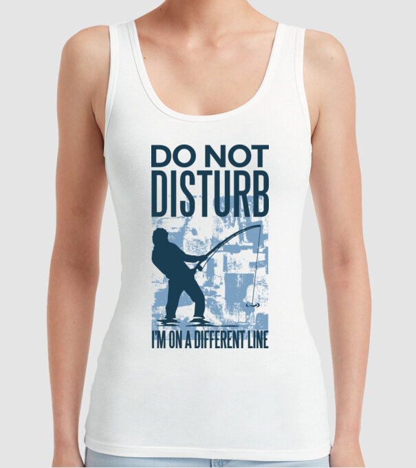 Nu mă deranja, sunt pe altă linie Pescar model alb pe tricou