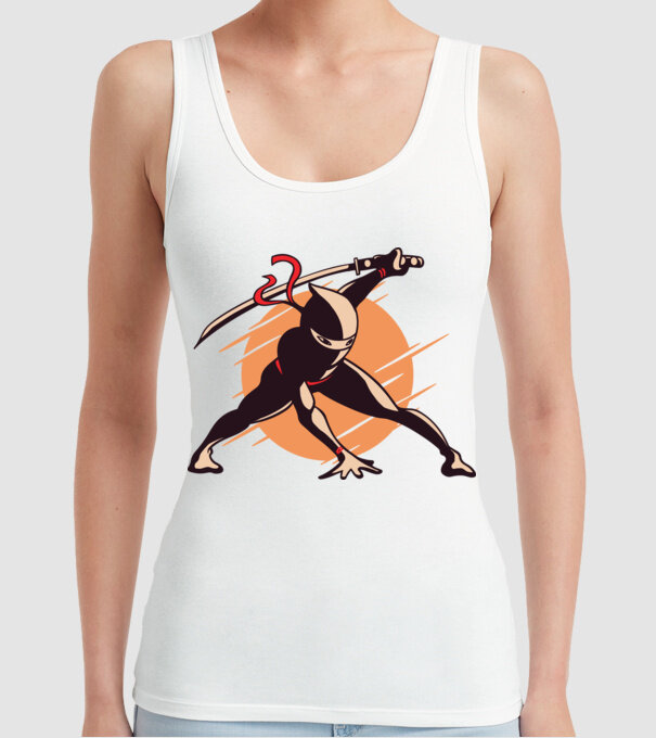 Ninja model alb pe tricou