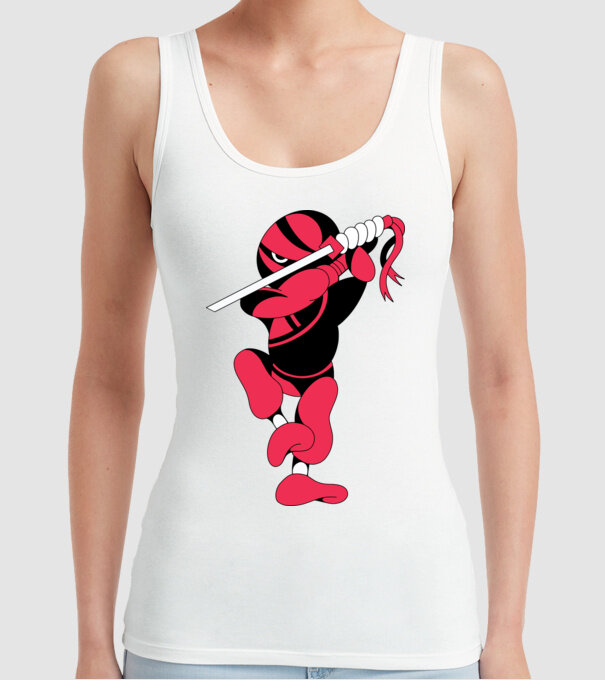 Ninja model alb pe tricou