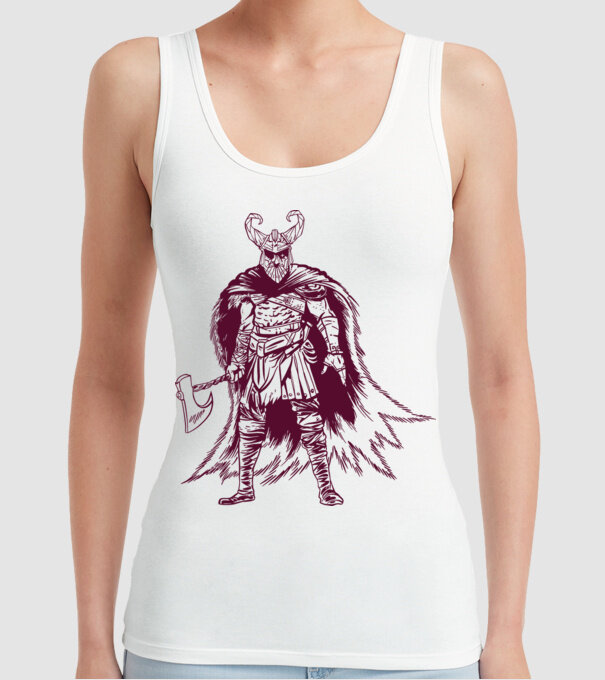 Războinic Odin Viking model alb pe tricou