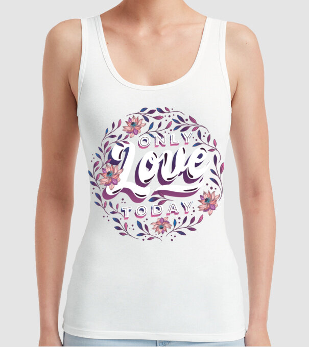 'Only Love Today tricou pentru Valentine''s Day' model alb pe tricou