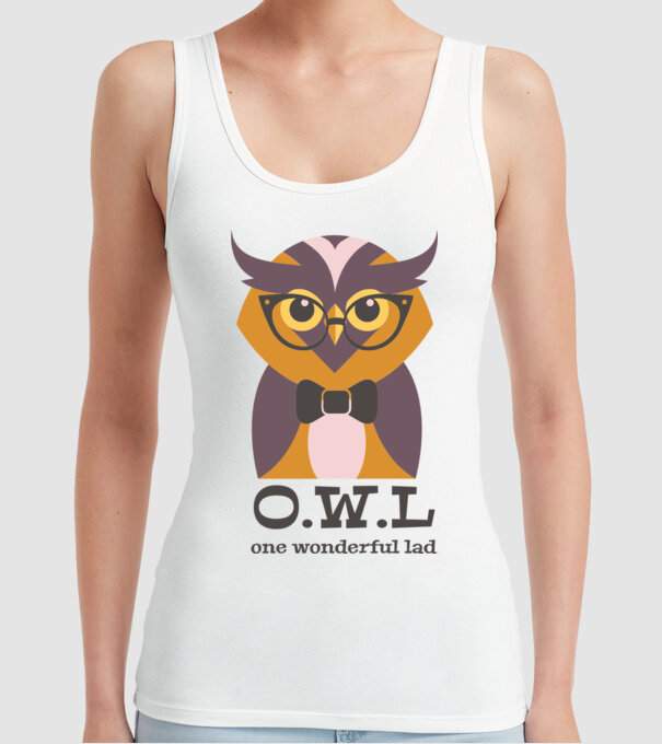 OWL - One wonderful Lad model alb pe tricou