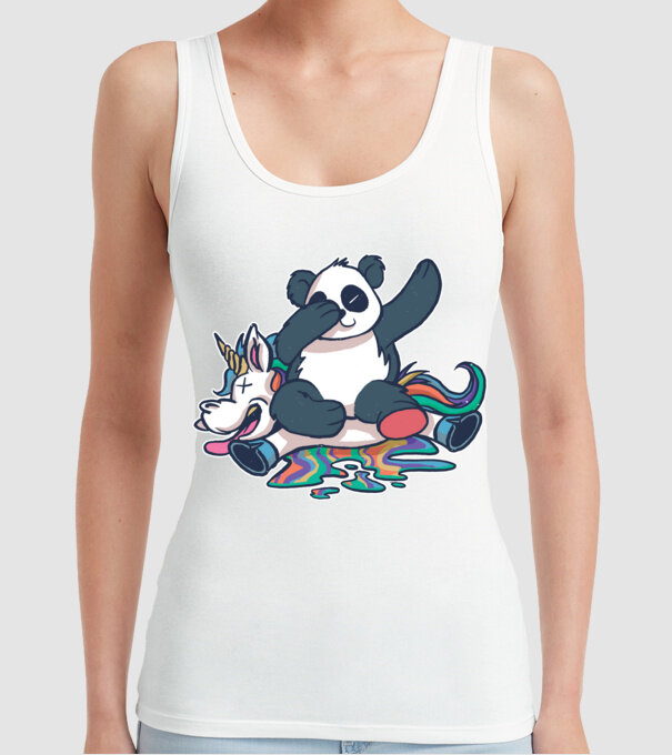 Panda DAB Unicorn model alb pe tricou