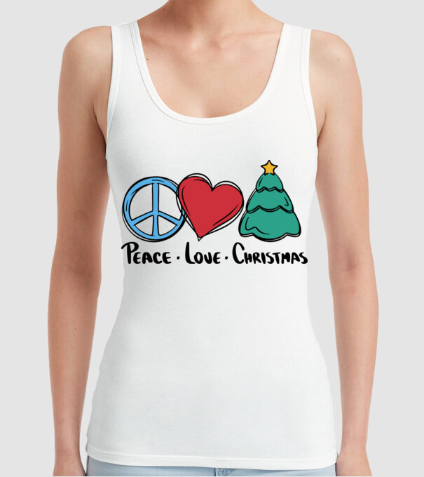 Peace Love Crăciun model alb pe tricou