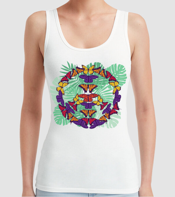 Peace tricou cu fluturi model alb pe tricou