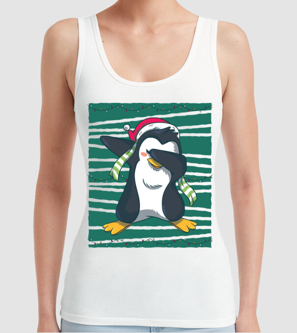 Pinguin DAB Crăciun model alb pe tricou