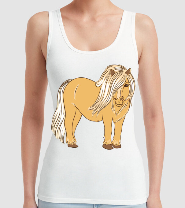 Ponei model alb pe tricou