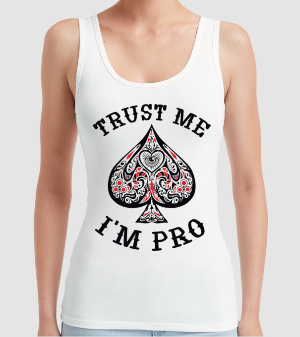 Jucător profesionist de poker model alb pe tricou