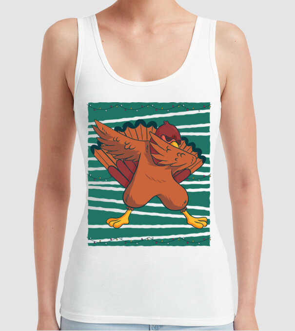Curcan DAB Ziua Recunoștinței Thanksgiving model alb pe tricou