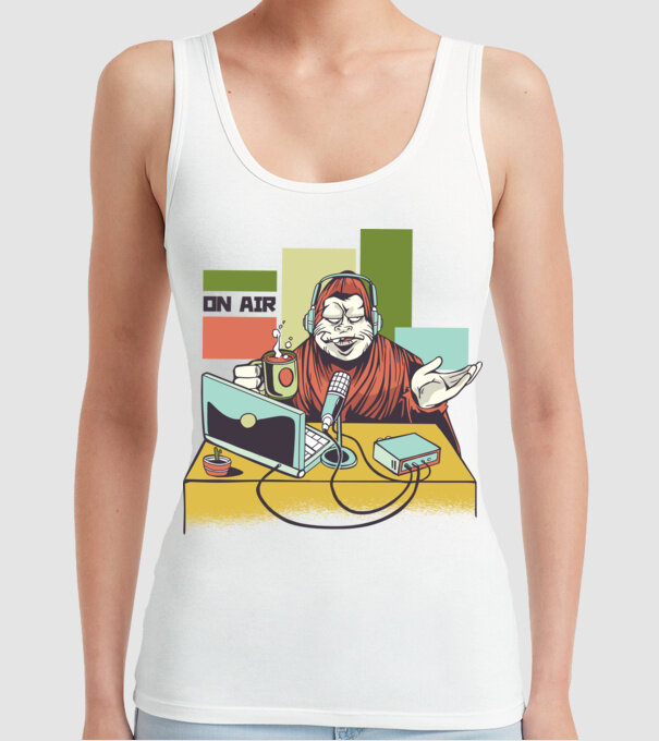 Yeti cu Radio model alb pe tricou