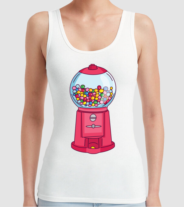 Automat Gumă de mestecat model alb pe tricou