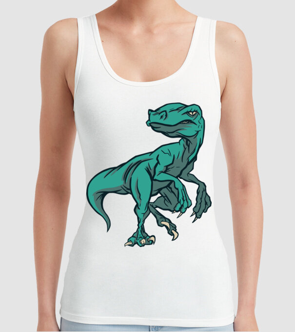 Dinozaur Raptor model alb pe tricou